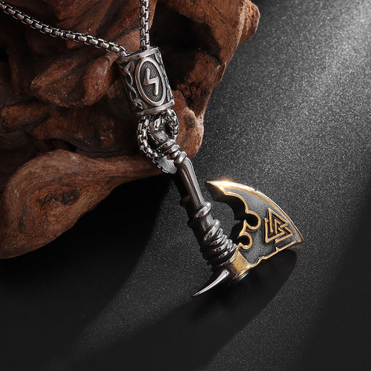 Viking Axe Stainless Steel Necklace