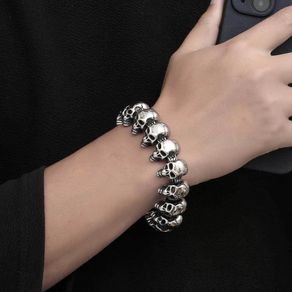 Skull - Head Bold Titanium Steel Bracelet