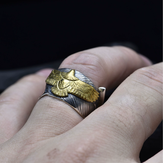 S925 Sterling Silver Eagle - shaped Open Ring