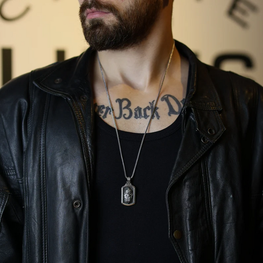 Pure Pewter Viking Odin Head Necklace