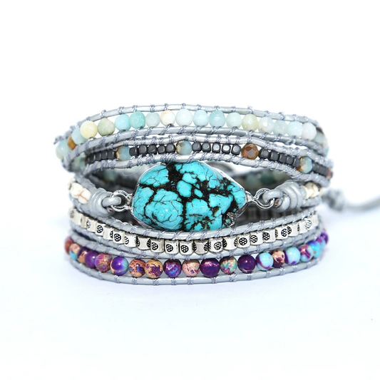 Turquoise Hand-Woven Healing Multi-Layer Bracelet