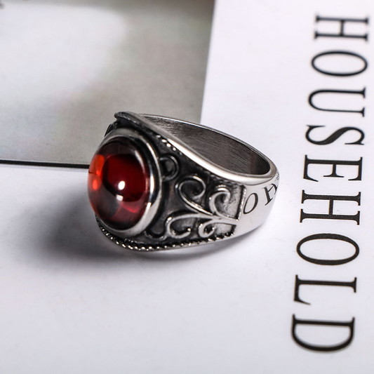 Magic Garnet Ruby Ring: Titanium Steel Craftsmanship, Enchantment at Your Fingertips