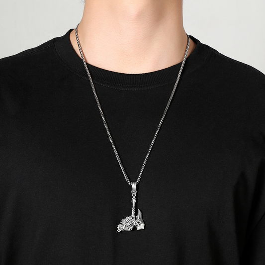 Nordic Viking Pirate Battle Axe Pendant Necklace