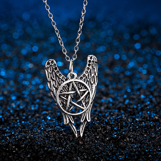 Angel Wings Pentagram Guardian Necklace