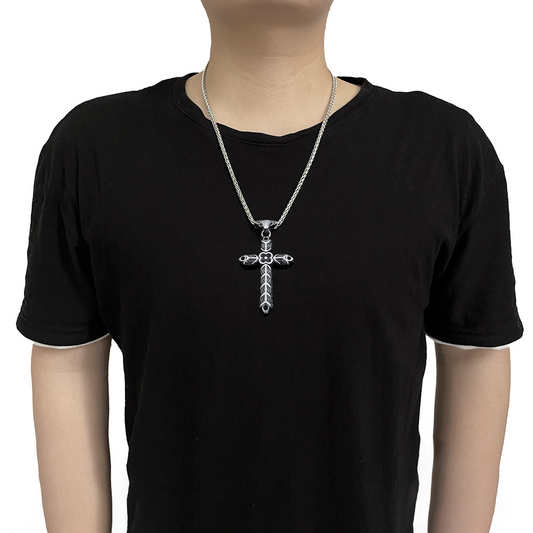 Stainless Steel Viking Cross Necklace - Exquisite Nordic - Style Jewelry with Cultural Depth