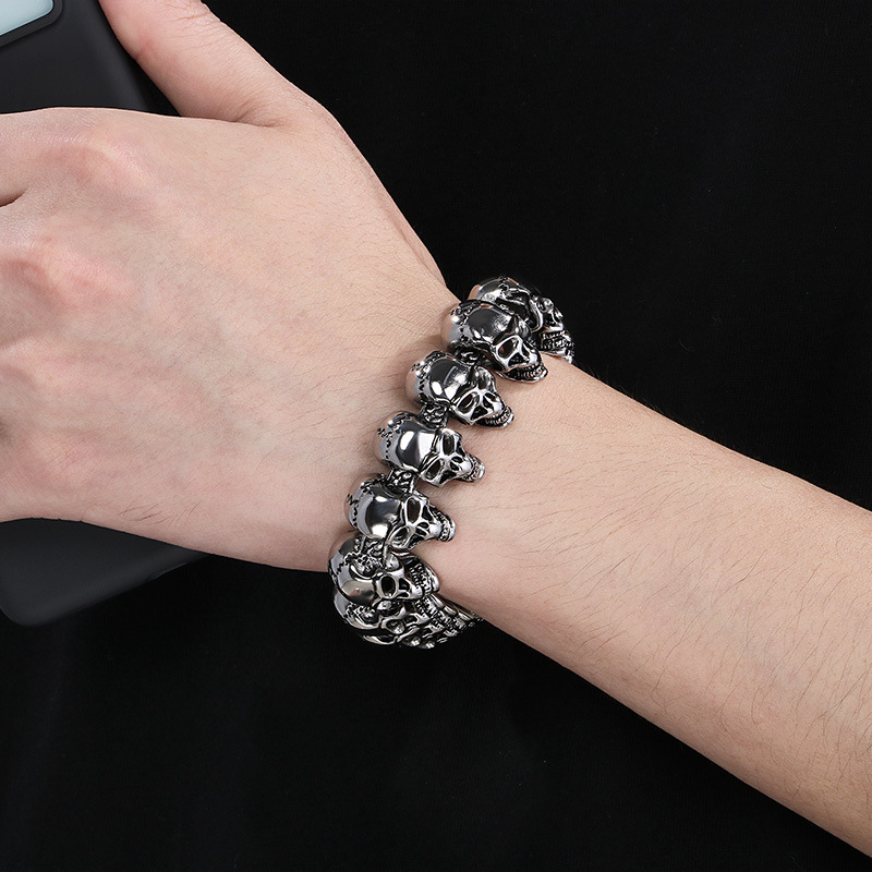 Skull - Head Bold Titanium Steel Bracelet