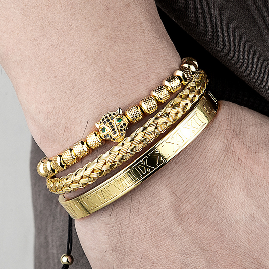 Jaguar Stainless Steel Bracelet Set