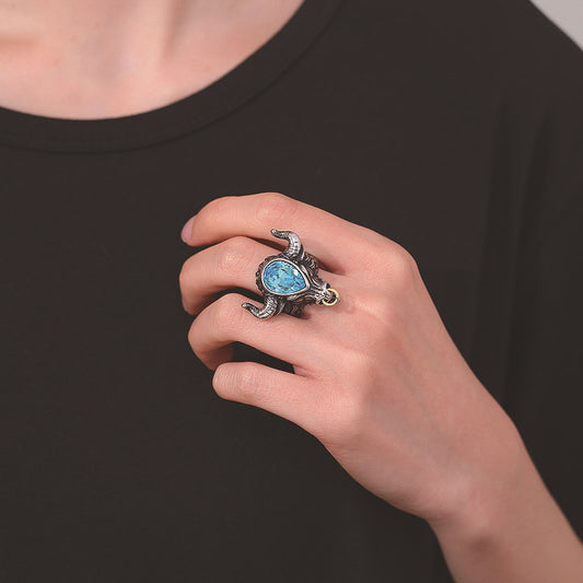 Stainless Steel Bull - Head Ring | Wear “Bull Energy” on Your Finger