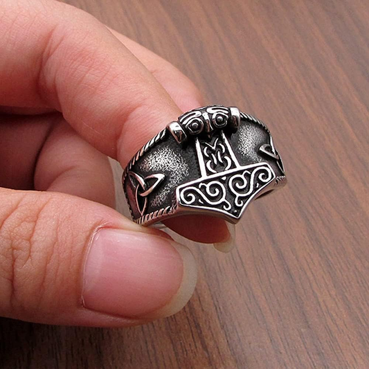 Viking Thor's Hammer Stainless Steel Color - fast Ring