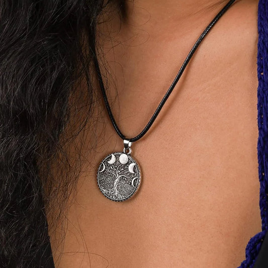 Moon Phase Tree of Life Necklace Embrace the sacred connection between the Earth and