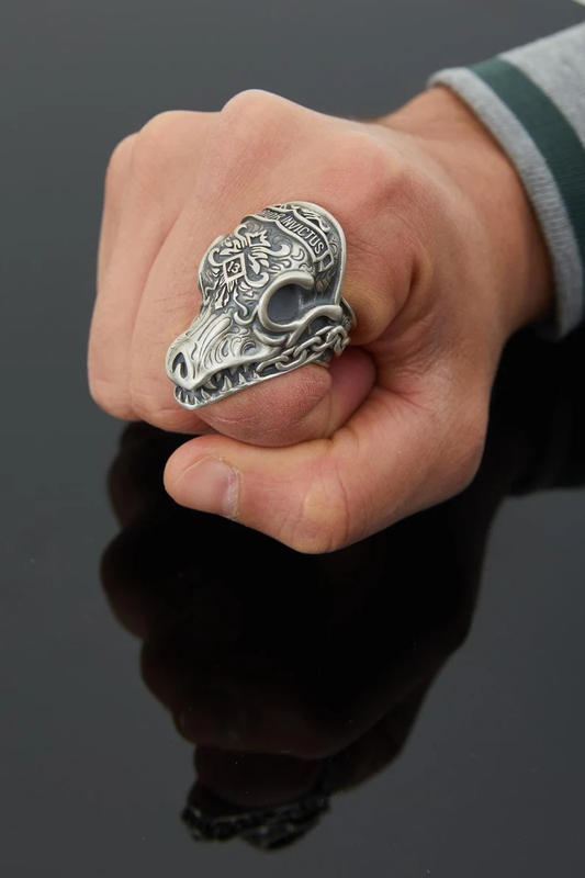Stainless Steel Skull Knight Ring