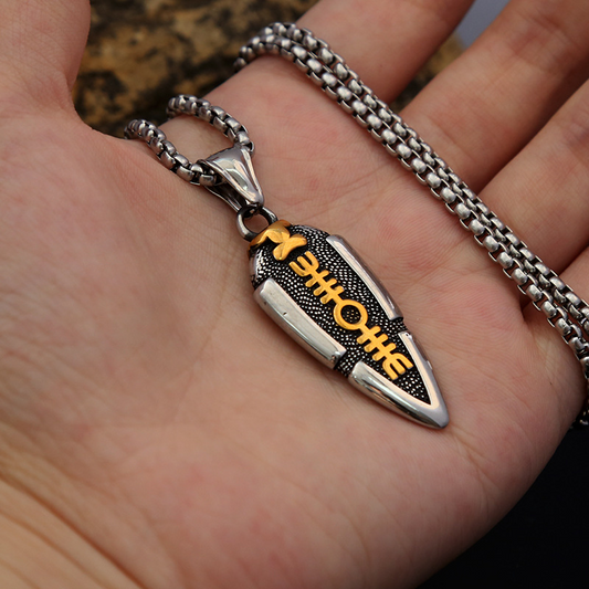 Nordic Rune Arrow Pendant: A Double-Sided Totem of Power & Faith