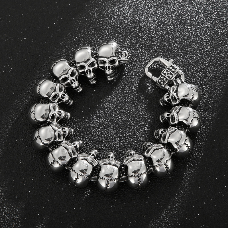 Skull - Head Bold Titanium Steel Bracelet