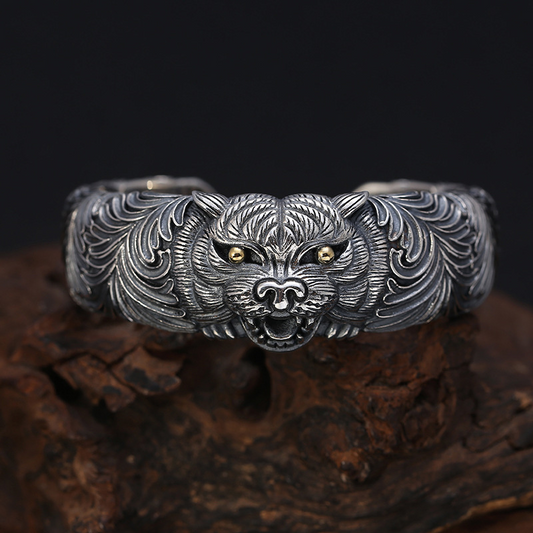 Men's Alloy Tiger Head Adjustable Bracelet