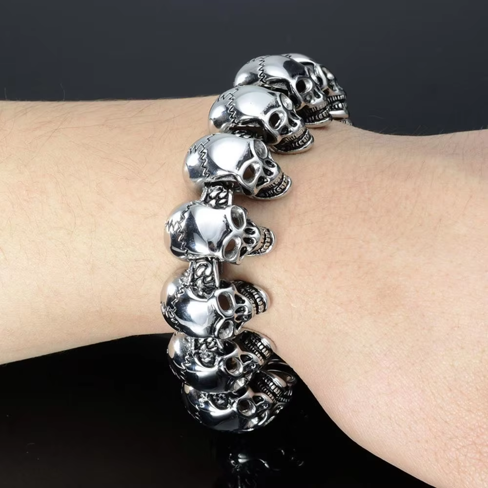 Skull - Head Bold Titanium Steel Bracelet