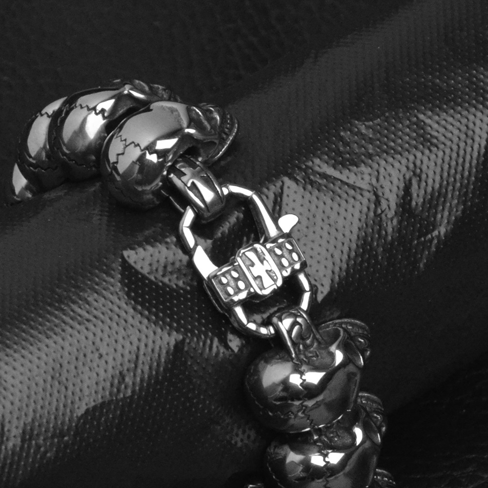 Skull - Head Bold Titanium Steel Bracelet