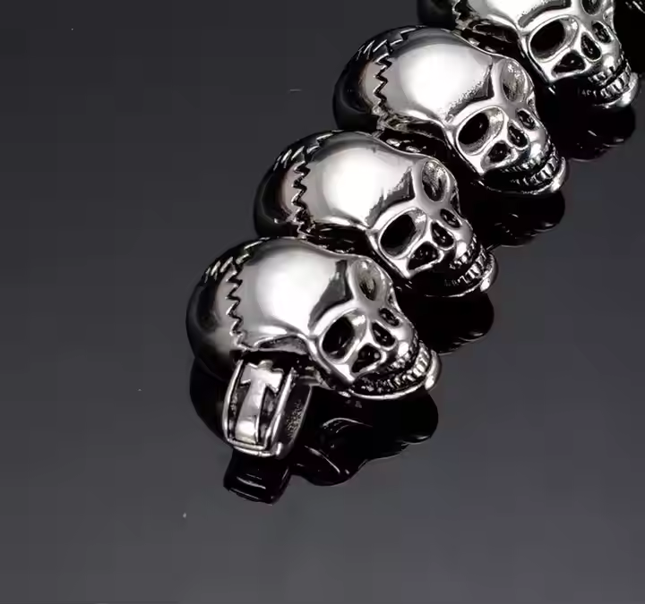 Skull - Head Bold Titanium Steel Bracelet