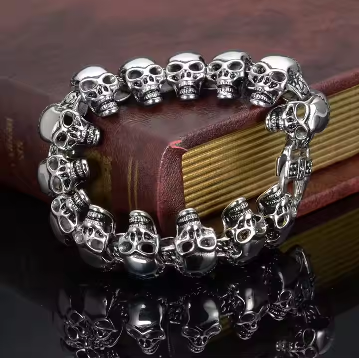 Skull - Head Bold Titanium Steel Bracelet