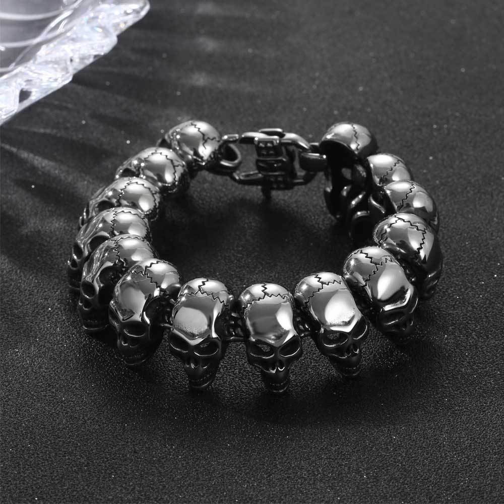 Skull - Head Bold Titanium Steel Bracelet