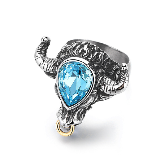 Stainless Steel Bull - Head Ring | Wear “Bull Energy” on Your Finger