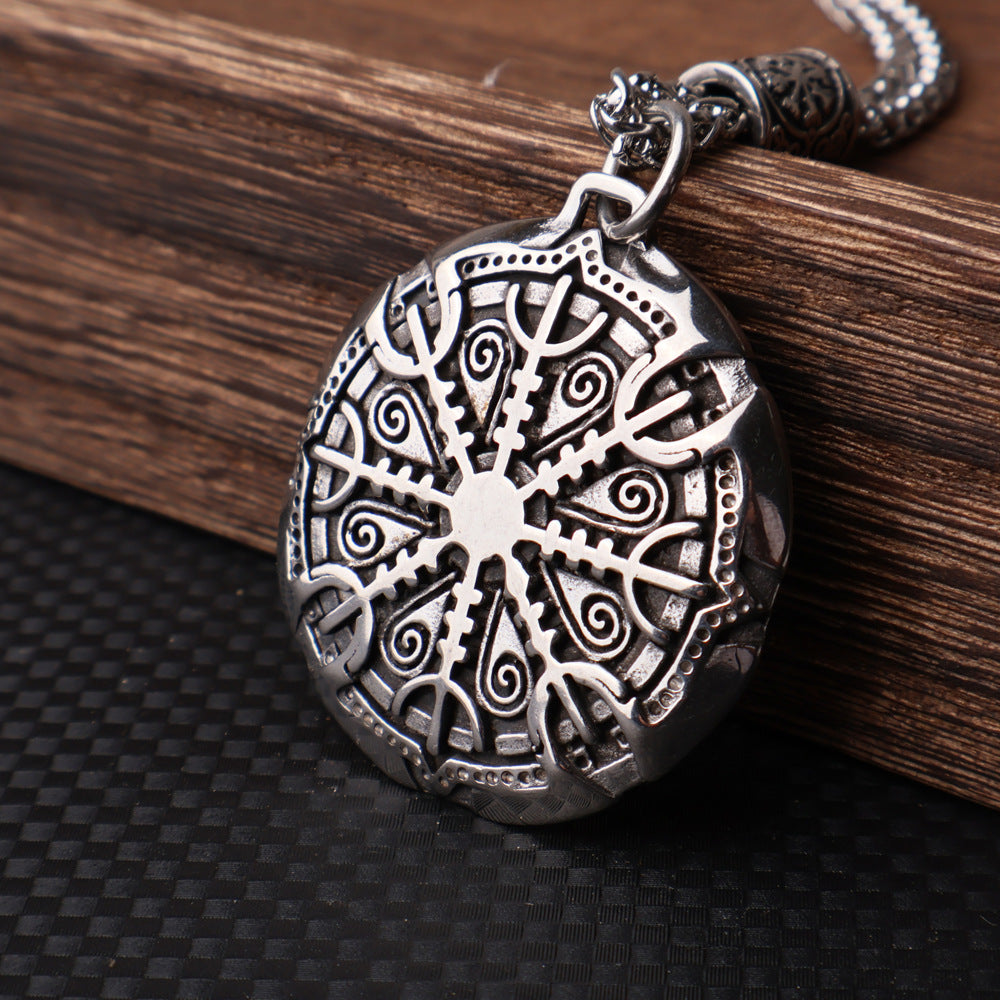 Stainless Steel Vegvisir Viking Mix Gold Color Rune Necklace Viking Scandinavian Norse Viking Necklace Men Christmas Gift
