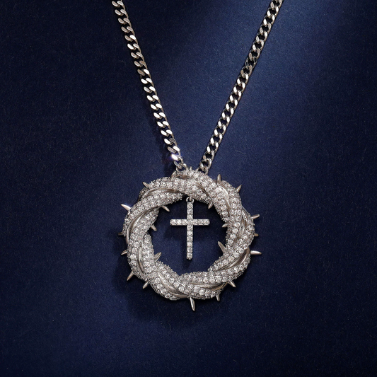 Cross Micro - Set Copper Zircon Necklace