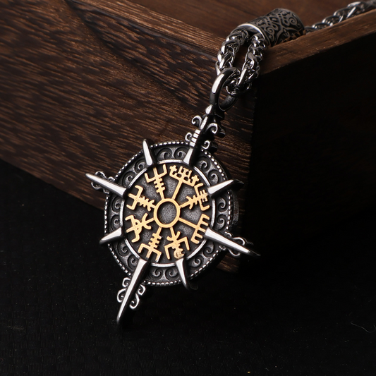 Viking Compass Rune Titanium Steel Pendant - A Tribute to Norse Heritage