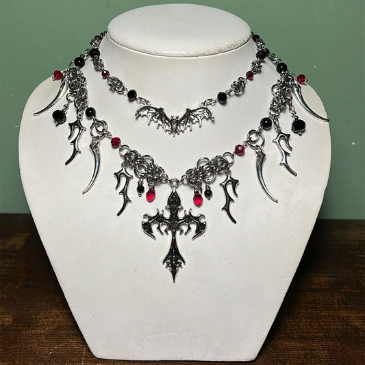 Halloween cross necklace
