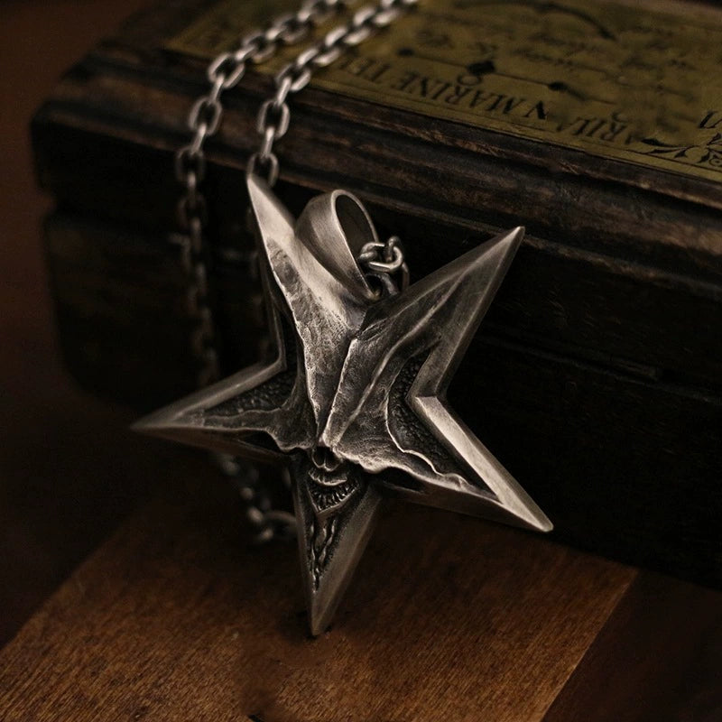 Pentagram Handmade Hell Satan's Smile Necklace
