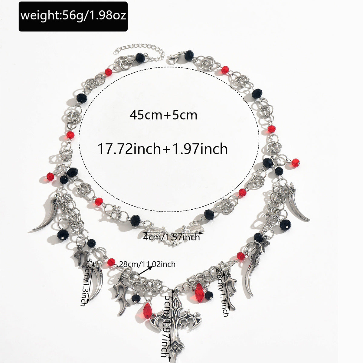 Halloween cross necklace
