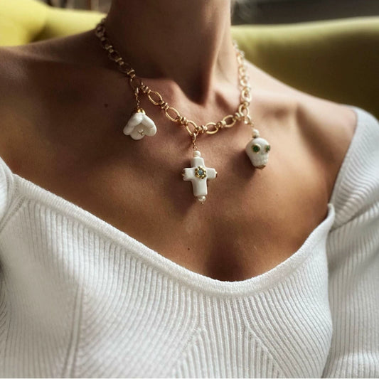 Halloween Skull Cross Necklace
