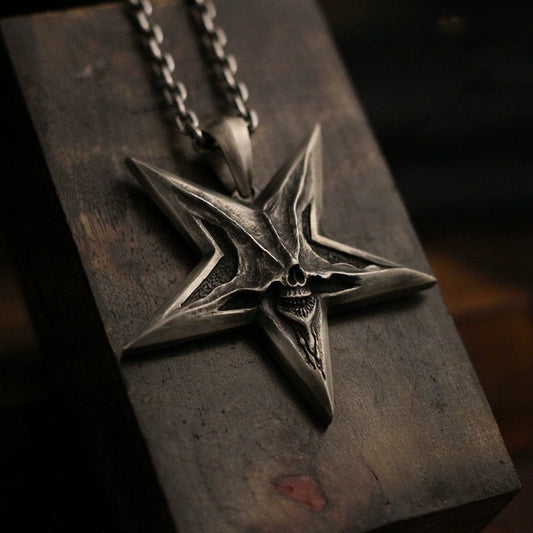 Pentagram Handmade Hell Satan's Smile Necklace