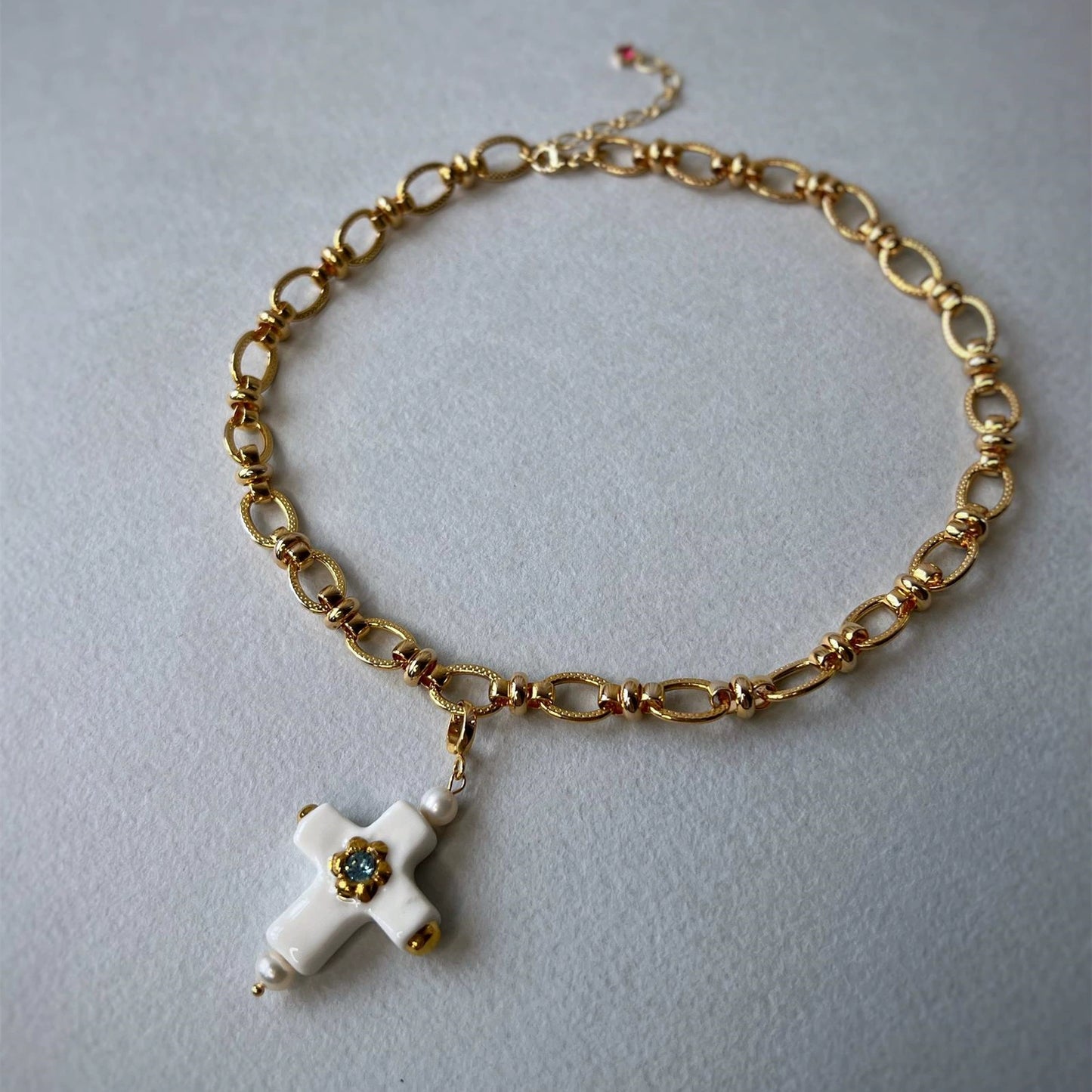 Halloween Skull Cross Necklace
