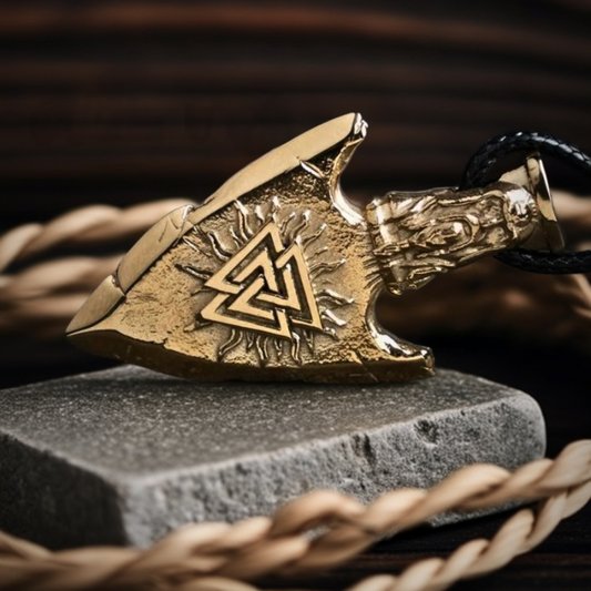 Viking Spear Pendant with Odin's Image: Stainless Steel, Nordic Divinity